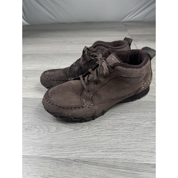 Skechers Chelsea Boots Womens 9.5 Bikers Lineage Round Toe Laced Up Casual Brown - Picture 6 of 11